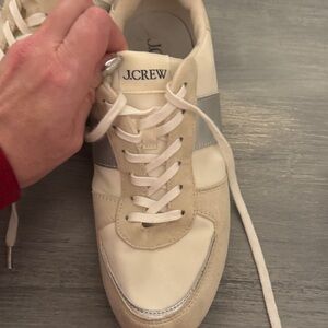 J. Crew Cream and Silver Casual Sneakers